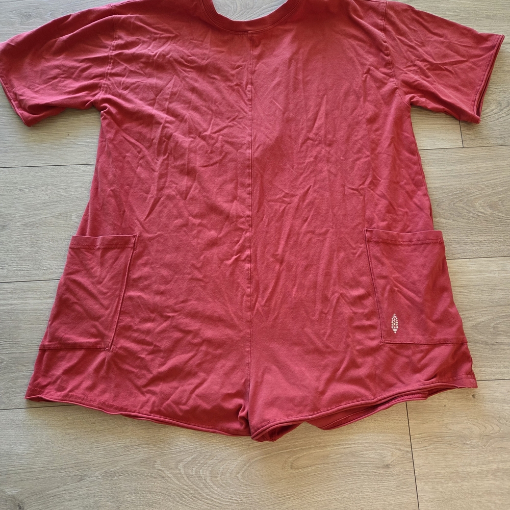 FP Movement by Free People Red Short Sleeve Romper